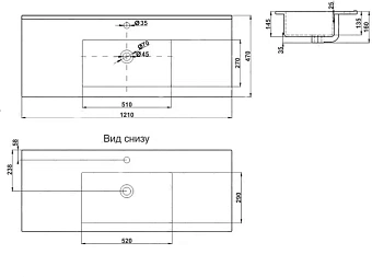 Раковина столешница MELANA 9120E-805 121х47см