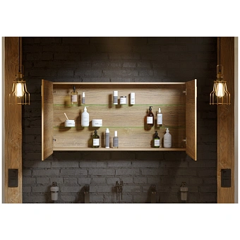 Шкаф зеркальный AQWELLA Mobi MOB0410+MOB0717DB 17х100х60см