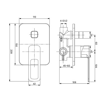 Смеситель для ванны IDDIS Slide SLISB00i67 хром