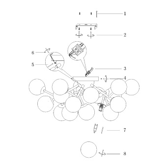 Люстра потолочная Maytoni Dallas MOD545PL-20G 28Вт 20 лампочек G9