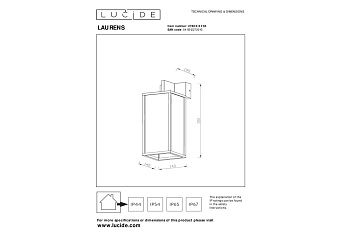Бра Lucide LAURENS 27805/01/30 40Вт E27