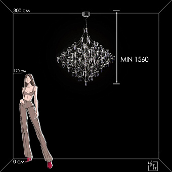 Люстра подвесная Loft It Mira 10259/1200 Silver Asfour 135Вт 1 лампочек LED