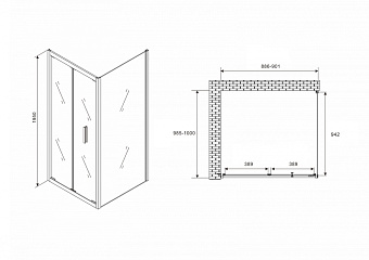 Угловое ограждение Abber Sonnenstrand AG07090B-S100B 195х100см стекло прозрачное