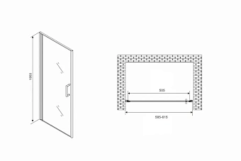 Душевая дверь Abber Sonnenstrand AG04060M 195х60см стекло матовое