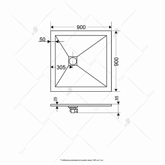 Душевой поддон RGW Stone Tray 16152099-10 ST-Co 90х90см