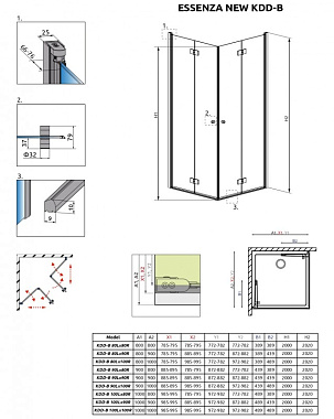 Душевая дверь RADAWAY Essenza 385070-01-01R 200х80см стекло прозрачное