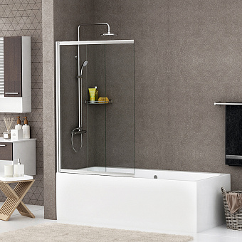 Стеклянная шторка на ванну WASSERKRAFT Main 41S02-100 140х100см