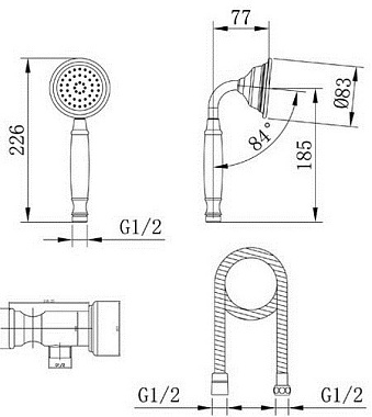 Ручной душ CAPRIGO PARTS 99-562-crm хром
