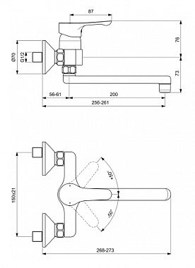 Смеситель для кухни IDEAL STANDARD ALPHA BC661AA поворотный излив хром