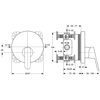 Смеситель для душа IDEAL STANDARD VITO A6064AA хром