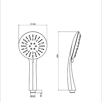 Душевая лейка Maxonor PL12 чёрный