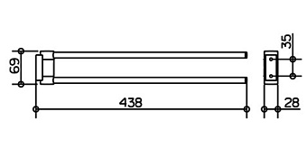 Полотенцедержатель Keuco Plan 14918010000 хром 7см