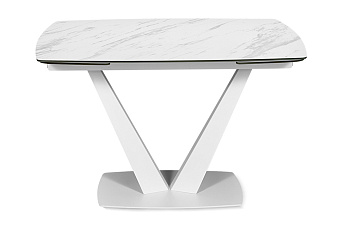 Кухонный стол раскладной AERO 85х120х76см закаленное стекло/керамика/сталь Mrb Pl