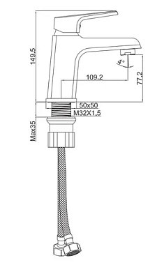 Смеситель для раковины Maxonor MN1072 хром