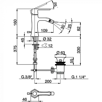 Смеситель для биде Cisal Cherie CH0005547E розовое золото
