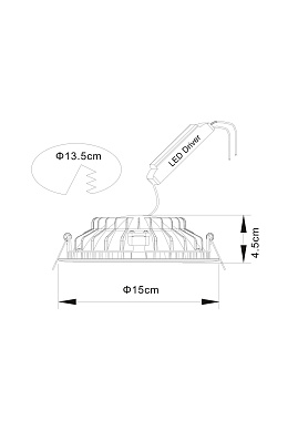 Светильник точечный встраиваемый Arte Lamp RIFLESSIONE A7012PL-1WH 12Вт LED