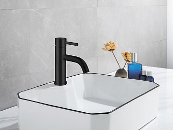 Смеситель для раковины Abber Wasser Kreis AF8110B чёрный матовый