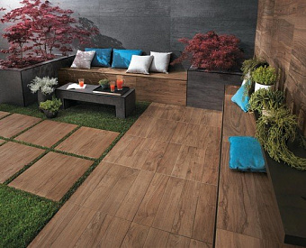 Неполированный керамогранит Atlas Concord Италия Etic Pro AV44 Etic Noce Hickory LASTRA 20mm 30х120см 0,72кв.м.