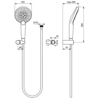 Душевой комплект IDEAL STANDARD IDEALRAIN EVO JET B1765AA chrome