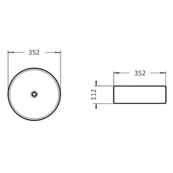 Раковина накладная Comforty 9111MB 35,2х35,2см