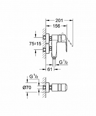 Смеситель для душа GROHE Eurostyle Cosmopolitan 23300000 хром