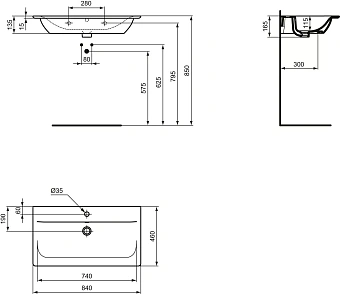 Тумба под раковину подвесная IDEAL STANDARD Connect Air R0474NE 44х80х51,7см