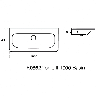 Раковина встраиваемая сверху IDEAL STANDARD TONIC II K086201 101,5х49см