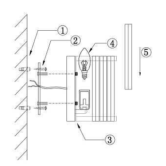 Светильник настенный Maytoni Solar MOD087WL-02G 40Вт E14