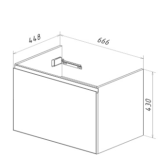Тумба под раковину подвесная LEMARK Veon Mini LM02VM70T 45х66,6х43см