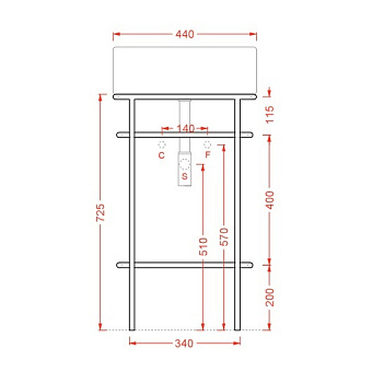 Полка в ванную округлая ArtCeram Fuori Scala TFA002 05 1-ярусная 44х44см белый