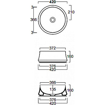 Раковина накладная SIMAS SHARP SH02bi*0 42х42см
