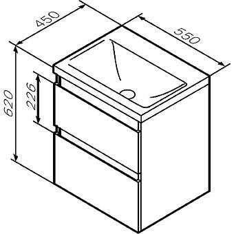 Тумба под раковину подвесная AM-PM X-Joy S M85AFHX0552WG 44,5х52,5х60см