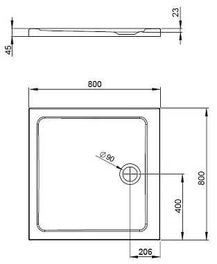 Душевой поддон RADAWAY Doros SDRC8080-01 80х80см