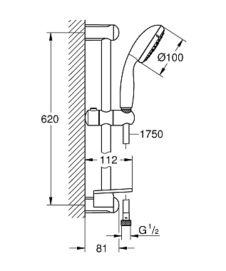 Душевой гарнитур GROHE Tempesta New 27927001 хром
