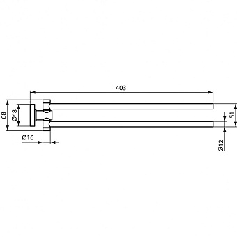 Полотенцедержатель IDEAL STANDARD IOM A9131AA хром 4,8см