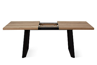 Кухонный стол раскладной AERO 90х160х75см ламинат/сталь White Wood