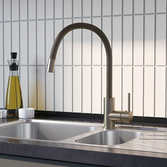 Смеситель для кухни IDDIS Kitchen 360 K36BNJ0i05 поворотный излив сатин