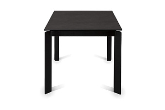 Кухонный стол раскладной AERO 85х140х76см закаленное стекло/керамика/сталь Basalt