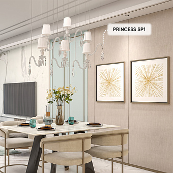 Светильник подвесной CRYSTAL LUX PRINCESS PRINCESS SP1 60Вт E14