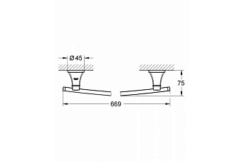 Полотенцедержатель GROHE GRANDERA 40629IGO золото/хром 66,9см