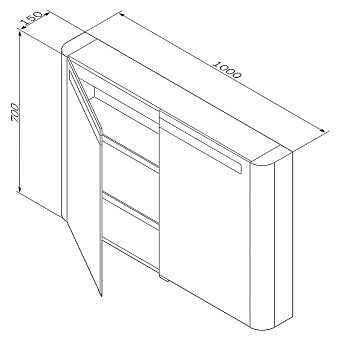 Шкаф зеркальный AM-PM Sensation M30MCX1001TF 15х100х70см